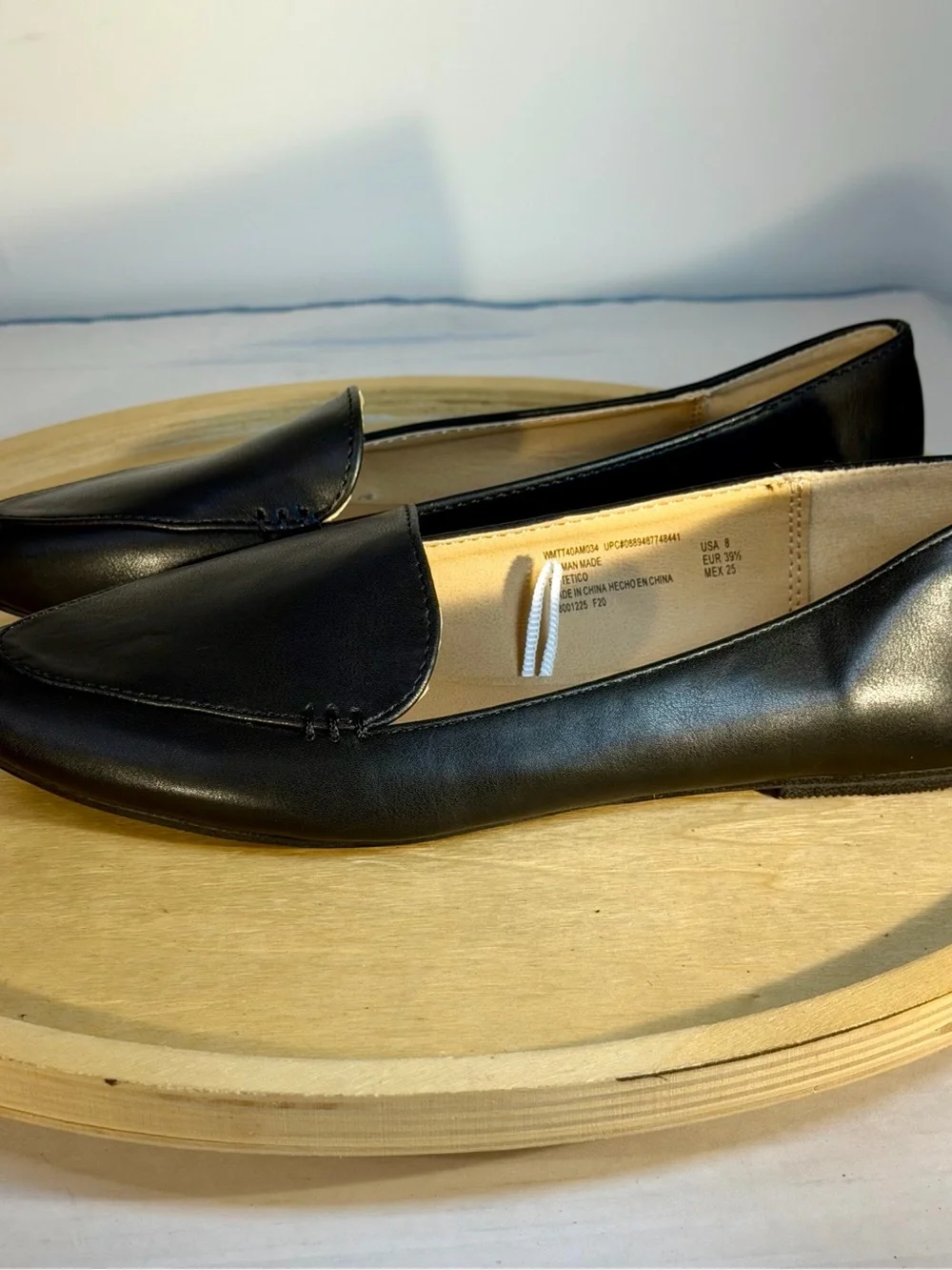 Time and Tru Black Pointed-Toe Slip-On Flats